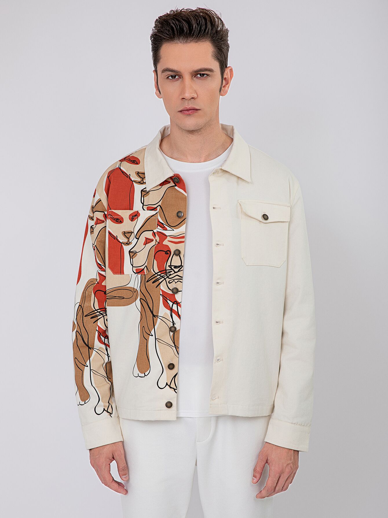 TWILL DENIM JACKET OFF-WHITE