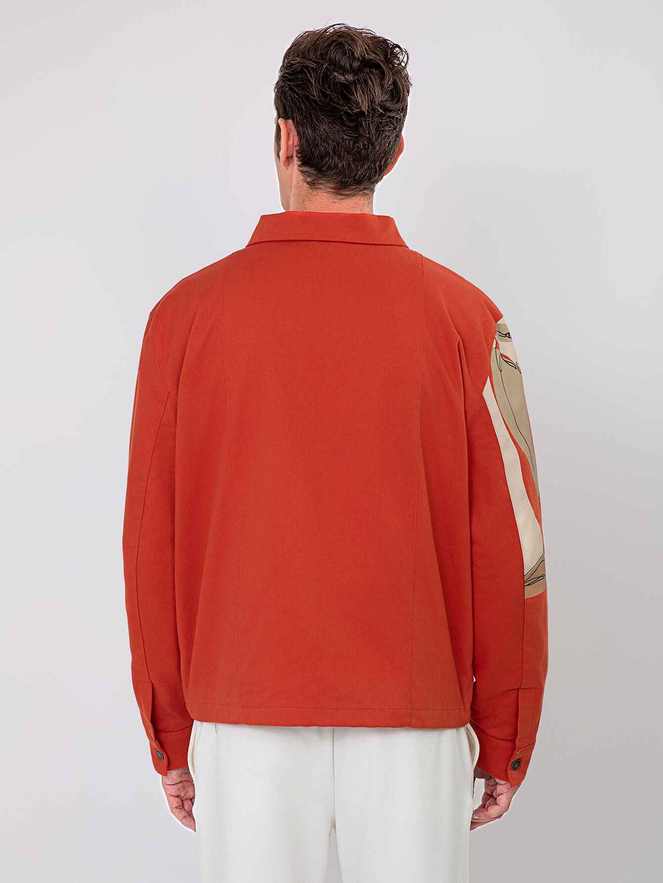 TWILL DENIM JACKET BURNT ORANGE