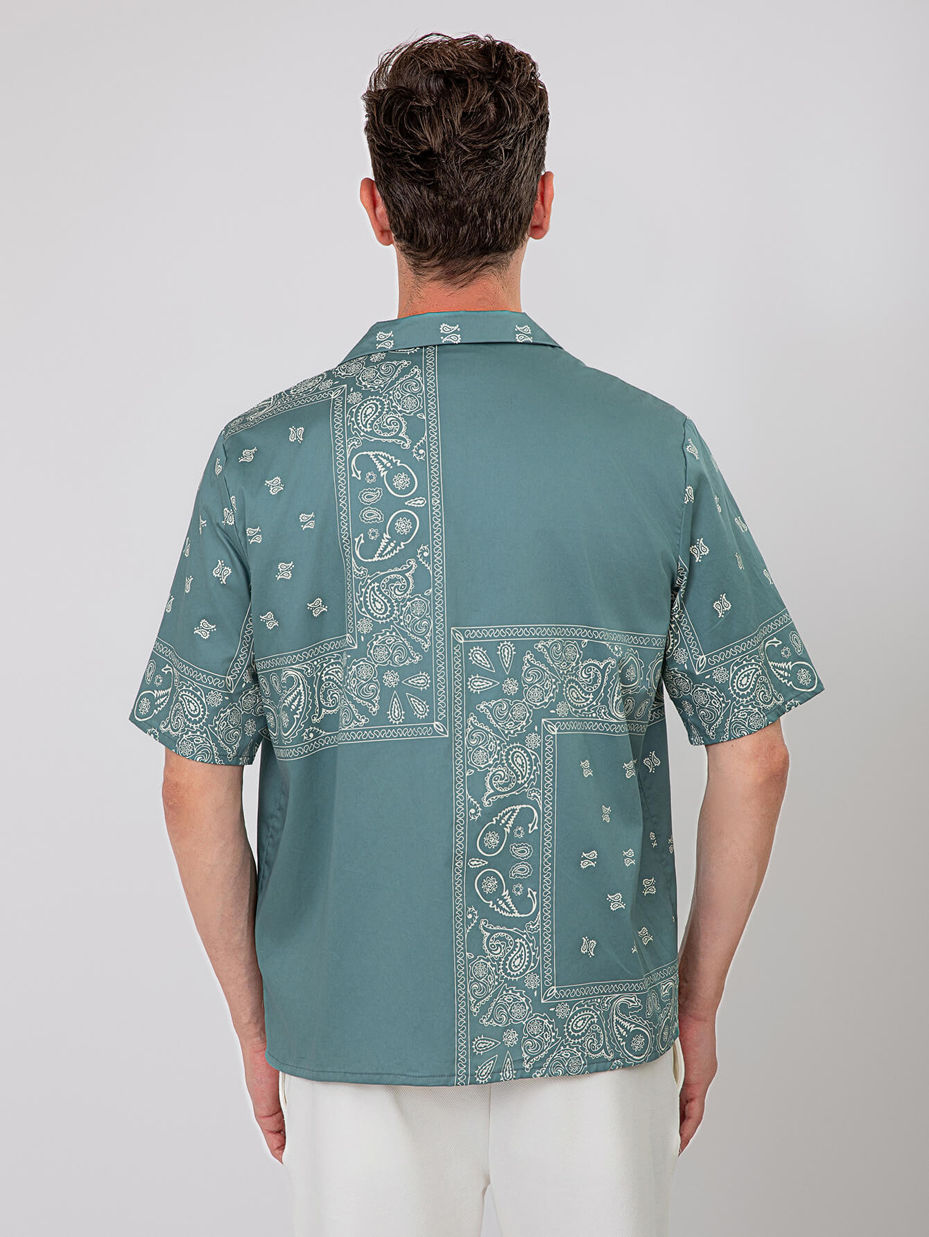 TAPESTRY BANDANA SHIRT GREENISH-BLUE