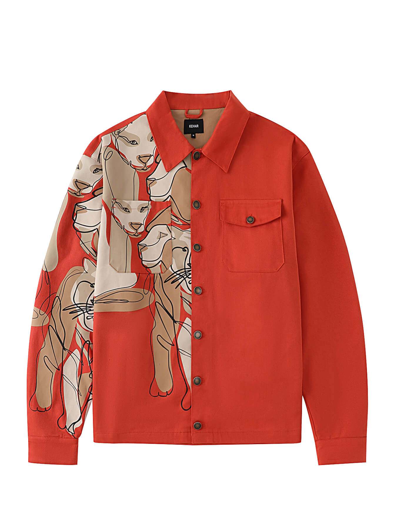 TWILL DENIM JACKET BURNT ORANGE