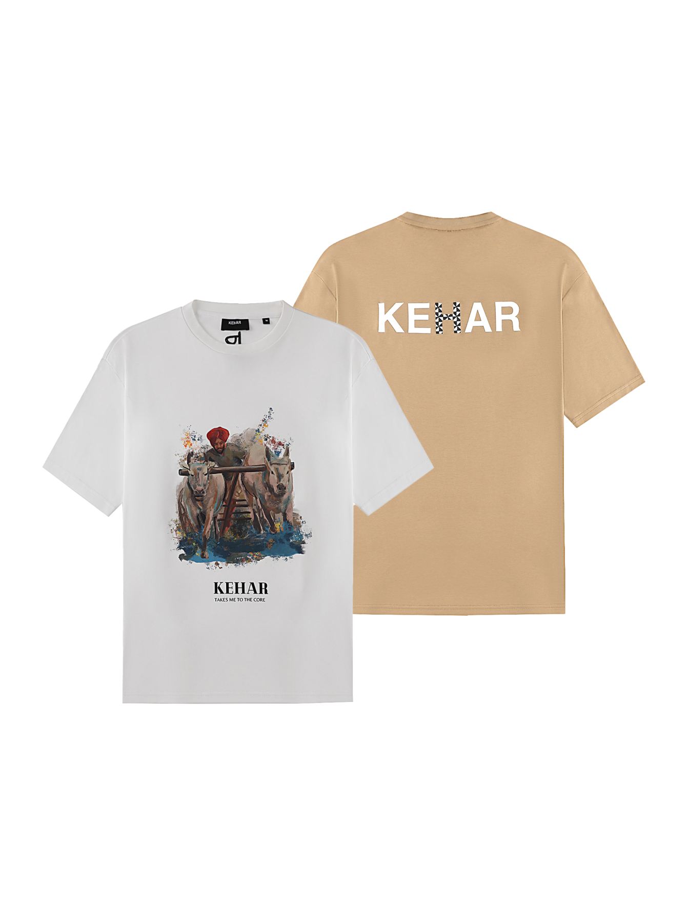 2 PACK ARTISAN TEES (WHITE AND BEIGE)